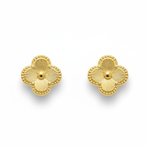 Aros Trébol Texturizado - Baño 18k