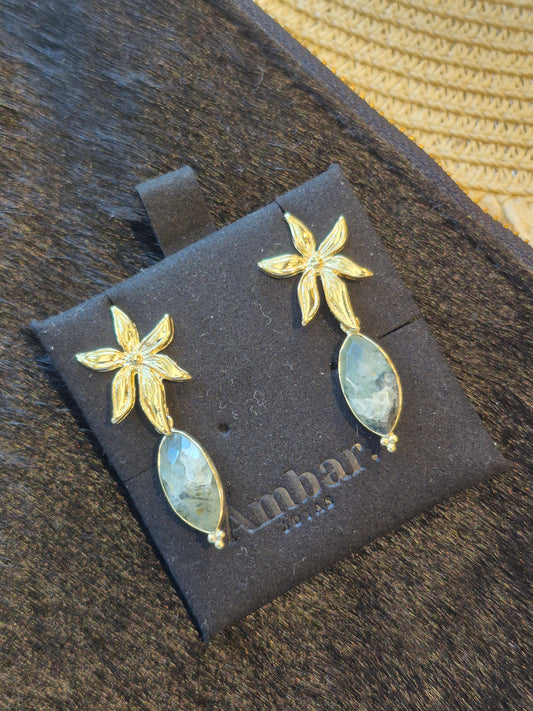 Aros Flor con Piedra