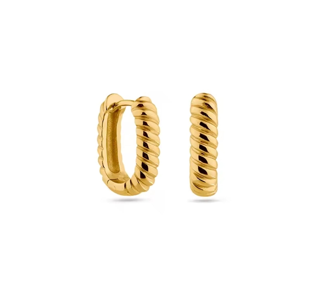 Argollas Trenza Oval 1.5cm - Baňo 18k