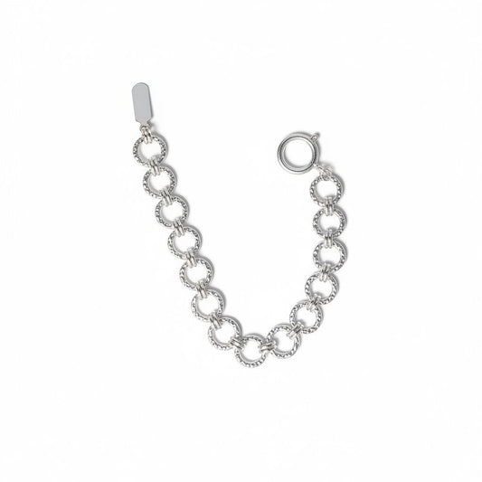 Pulsera Círculos Texturizados – Baño de Plata - Ámbar Joyas