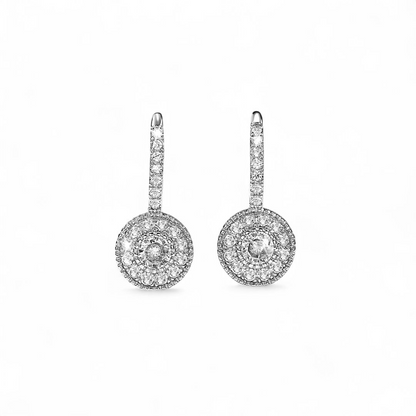 Aros Colgantes Halo en Rodio con Zirconias