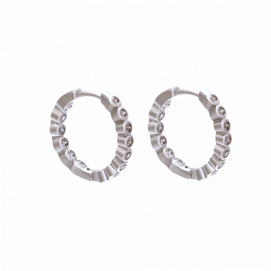 Argollas Circones Bisel Chicas (2 colores)