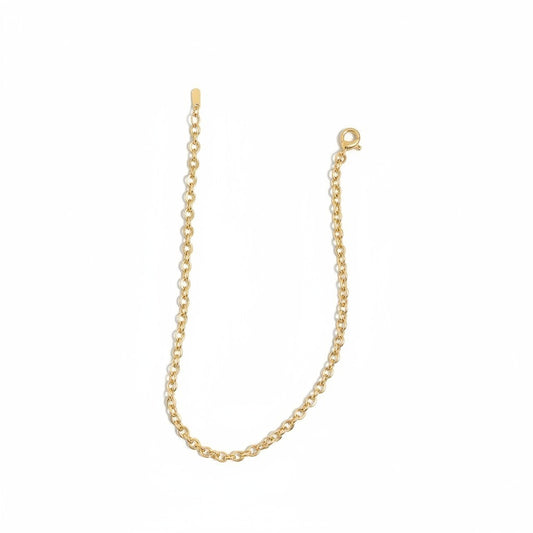 Pulsera Cadena Rolo con Circón – Baño de Oro 18k - Ámbar Joyas