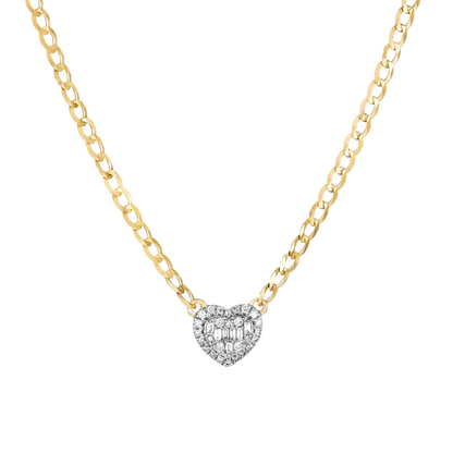 Collar Corazón Brillante – Plata 925 con Baño de Oro 18K