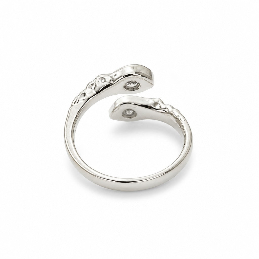 Anillo Ajustable Circones Pavé - Baño de Plata