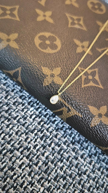 Cadens Gota Circonia Plata 925 - Oro 18k