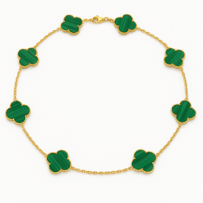 Cadena Clover Malaquitas