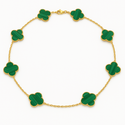 Cadena Clover Malaquitas