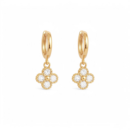 Aros Trébol Mini Clovers Dorado