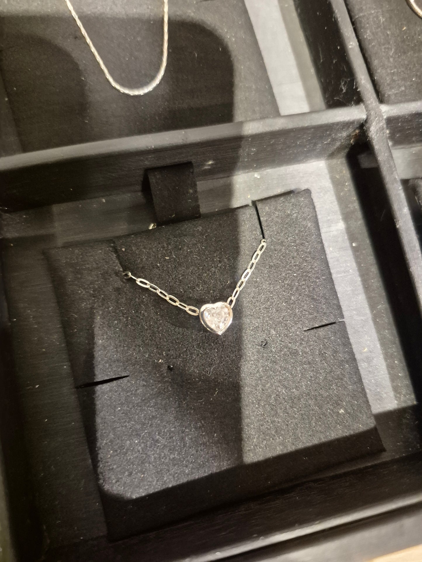 Collar Corazón Bisel Circón Plata 925