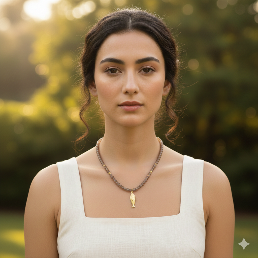 Collar Piedras Naturales - Pescadito Café