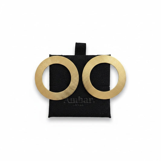 Aros Disco Grande Liso Dorado