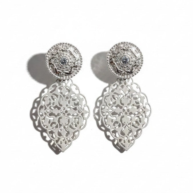 Aros Medallón y Filigrana – Baño de Plata - Ámbar Joyas