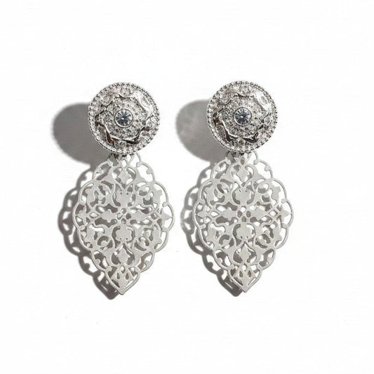 Aros Medallón y Filigrana – Baño de Plata - Ámbar Joyas