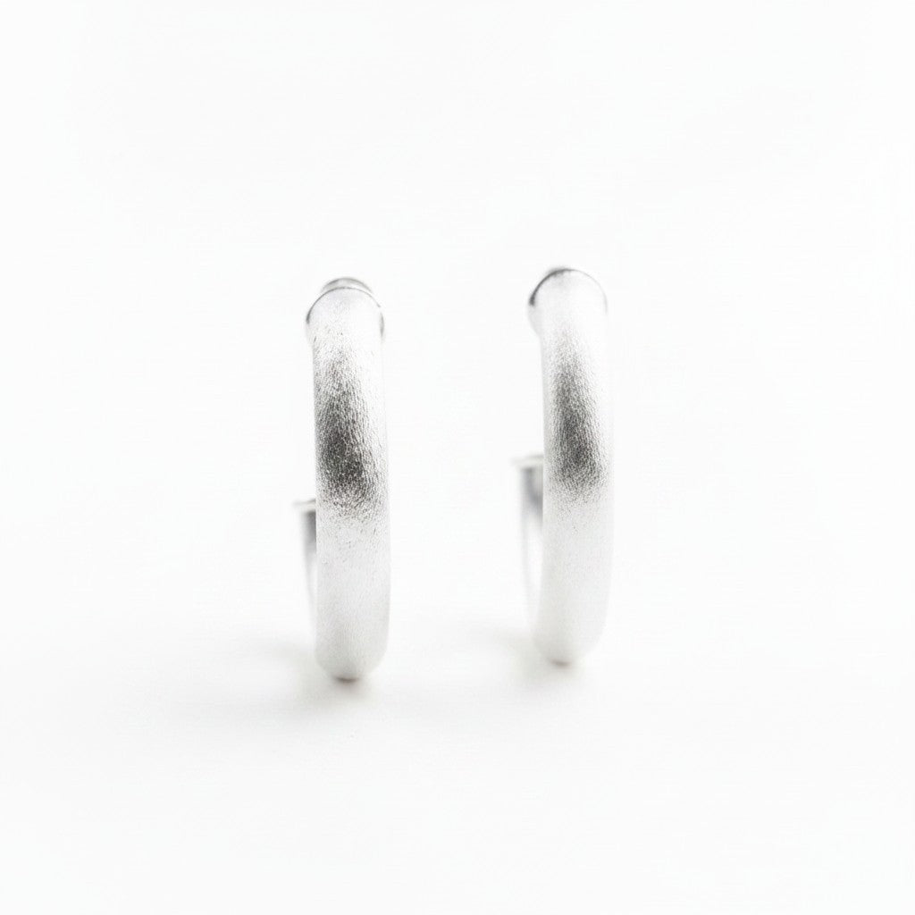 Argollas Tubulares 4cm - Baño de Plata
