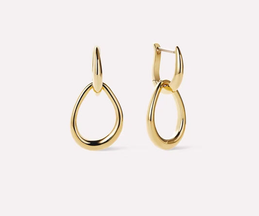 Aros Teardrop Plata 925 - Oro 18K