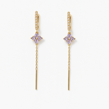 Argolla Flor Lila Colgante