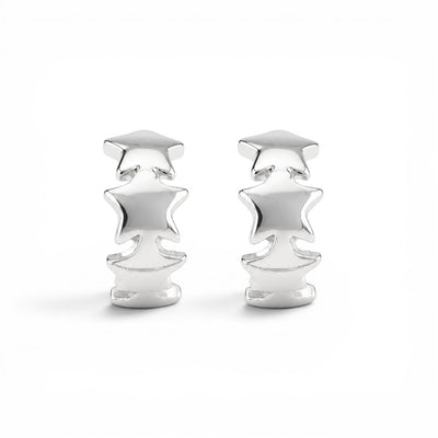 Aros Huggie Estrellas - Baño de Plata
