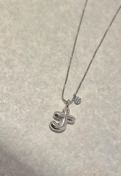 Collares con Inicial Bubble Plateado