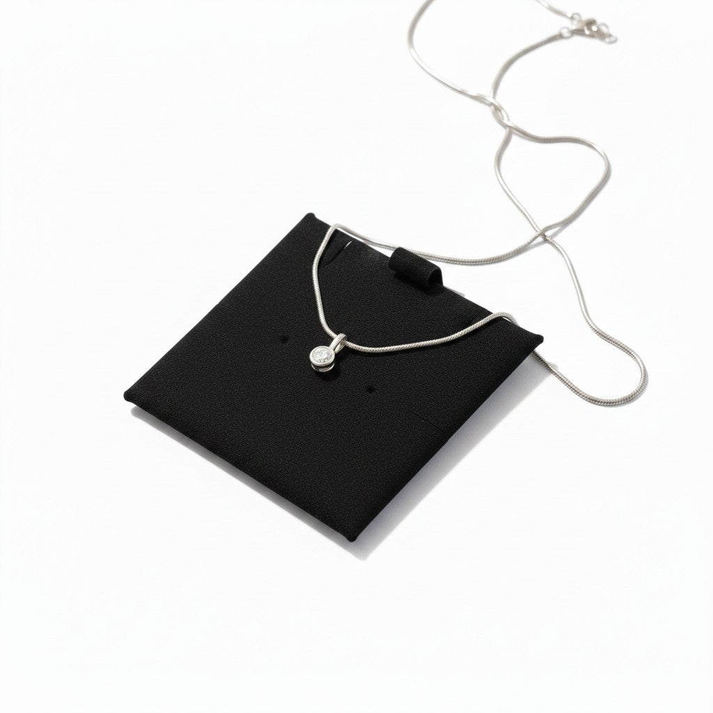 Collar Punto de Luz Bisel - Baño de Rodio