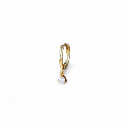 Pack 3 Aros para Piercings 18k– Argolla Lisa, Argollita Zirconias y Argolla Argolla con Dije