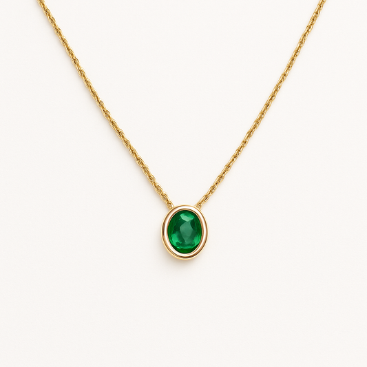 Collar Esmeralda Oval Bisel