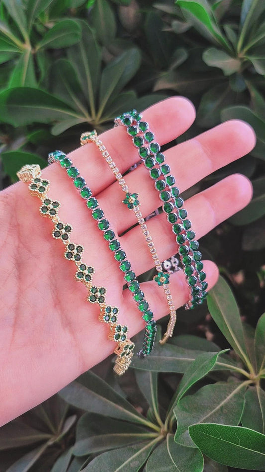 Pulsera Tennis Doble Verde