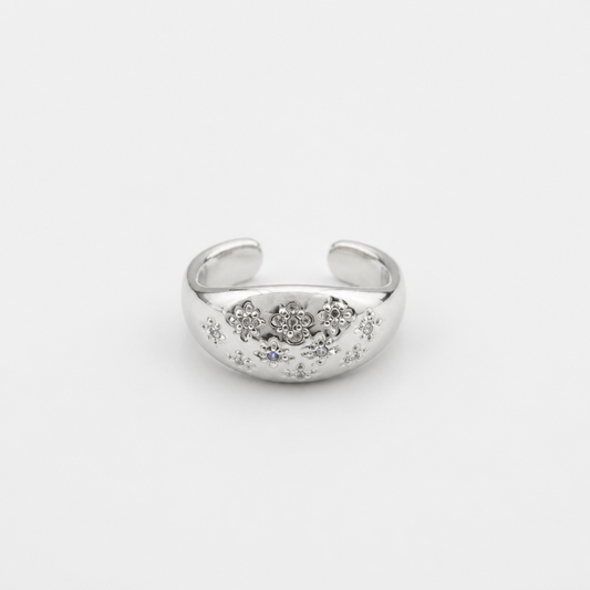 Anillo Ajustable Domo Celestial · Baño de Plata
