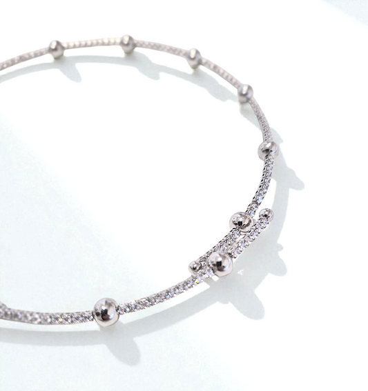 Collar Choker Ajustable Esferas y Circones