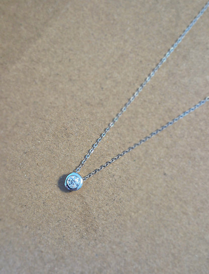 Cadena Punto de Luz Moissanita Bisel 4mm - Plata 925