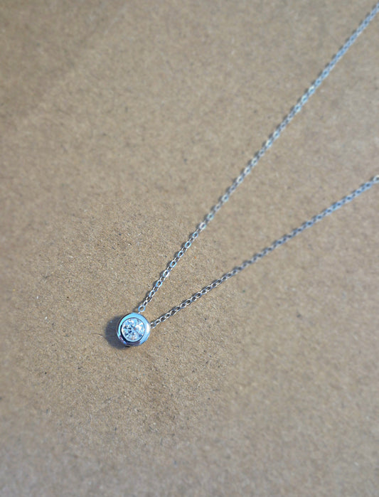 Cadena Punto de Luz Moissanita Bisel 4mm - Plata 925