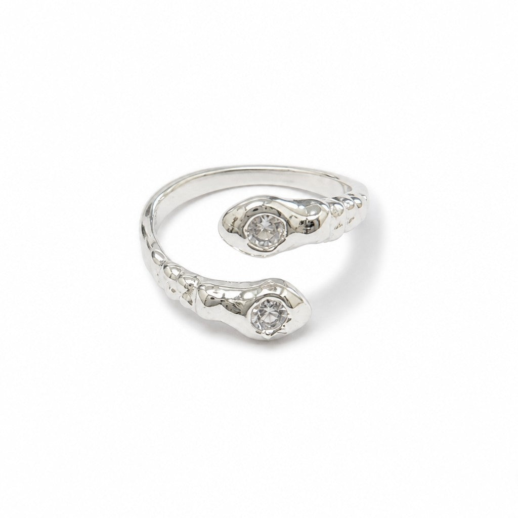 Anillo Ajustable Circones Pavé - Baño de Plata