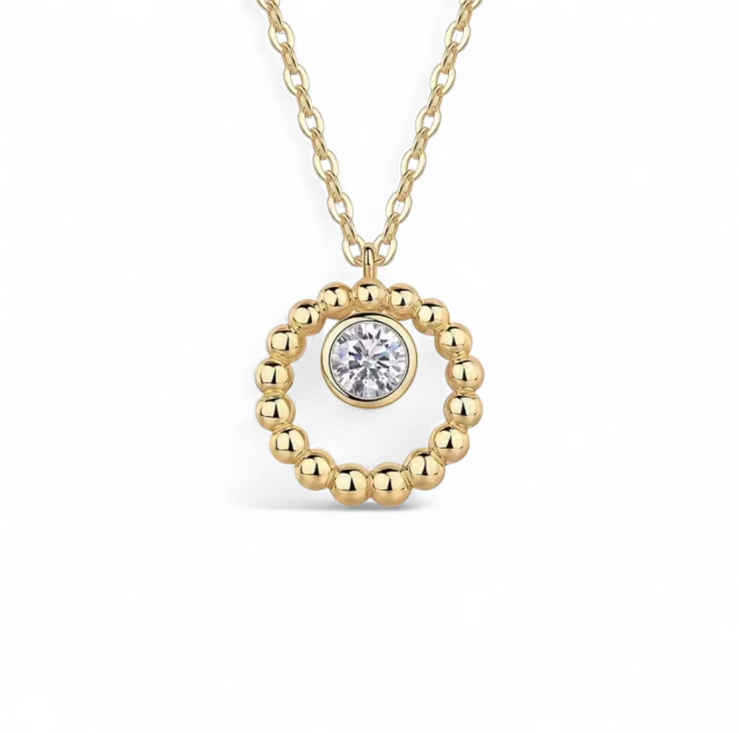 Cadena Halo Moissanita Plata 925