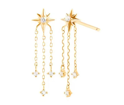 Aros Starfall Plata 925 – Baño de Oro 18k