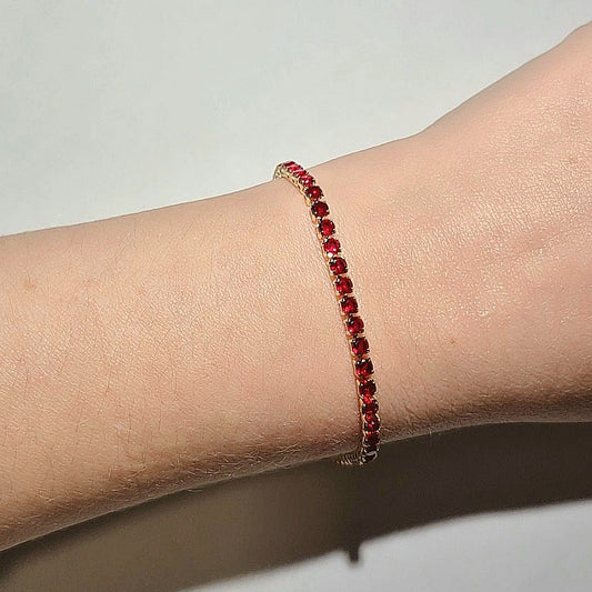 Pulsera Tennis 3mm Rojo