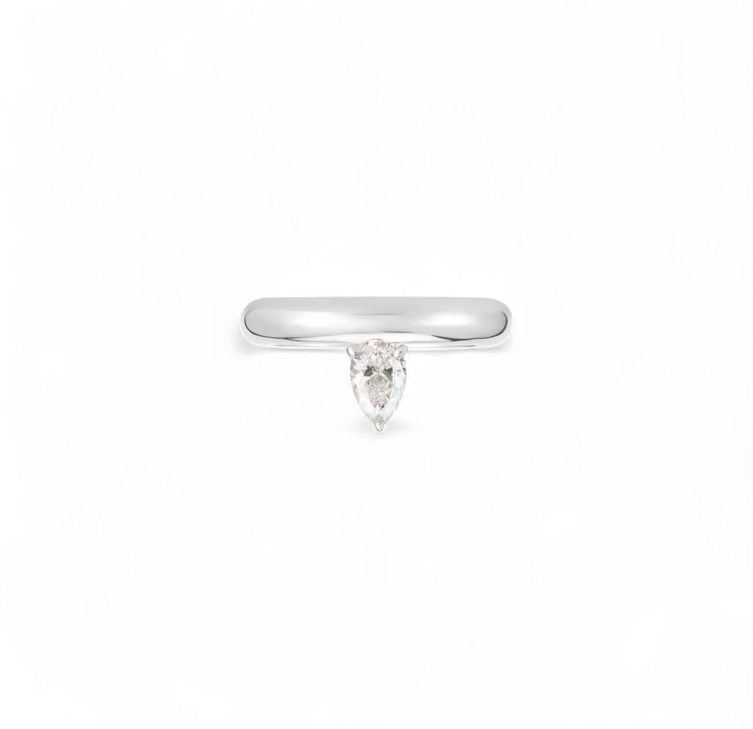 Anillo Gota Minimal - Rodio