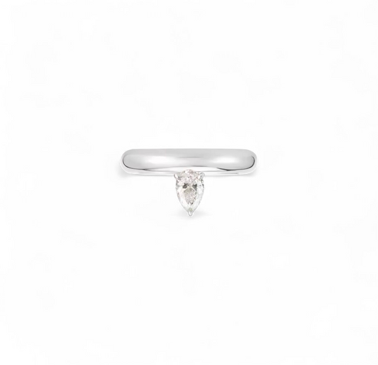Anillo Gota Minimal - Rodio