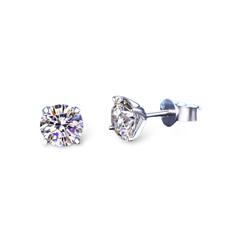 Studs Moisanitas 2ct Plata 925 - Ámbar Joyas