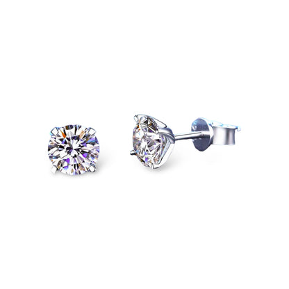 Studs Moisanitas 2ct Plata 925 - Ámbar Joyas