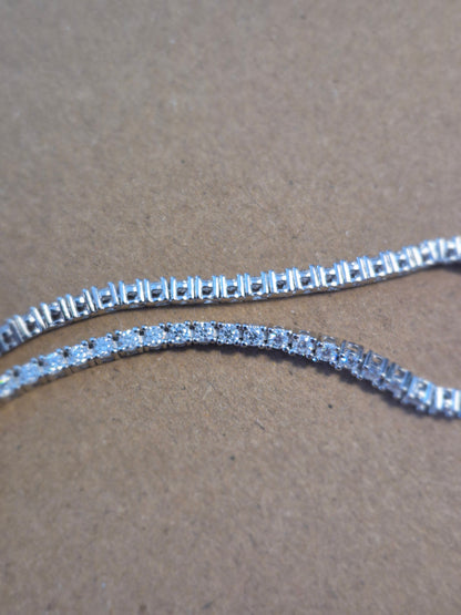 Pulsera Tennis Moissanitas Corte Brillante 2mm - Plata 925