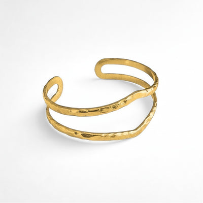 Esclava Onda Martillada – Baño de Oro 18k