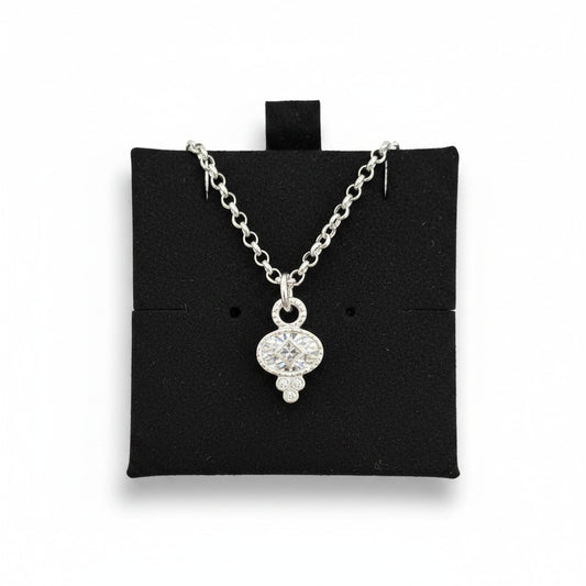 Collar Medalla Oval Circones – Baño de Plata - Ámbar Joyas