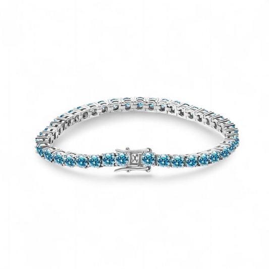 Pulsera Tennis Moissanita Celeste Degrade de 3mm en Plata 925