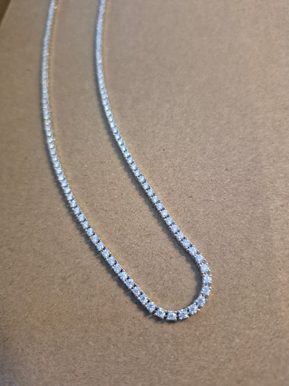 Collar Tennis Moissanitas 2mm en Plata 925