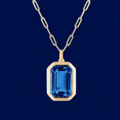 Cadena Gosh Azul - Baňo Oro 18k