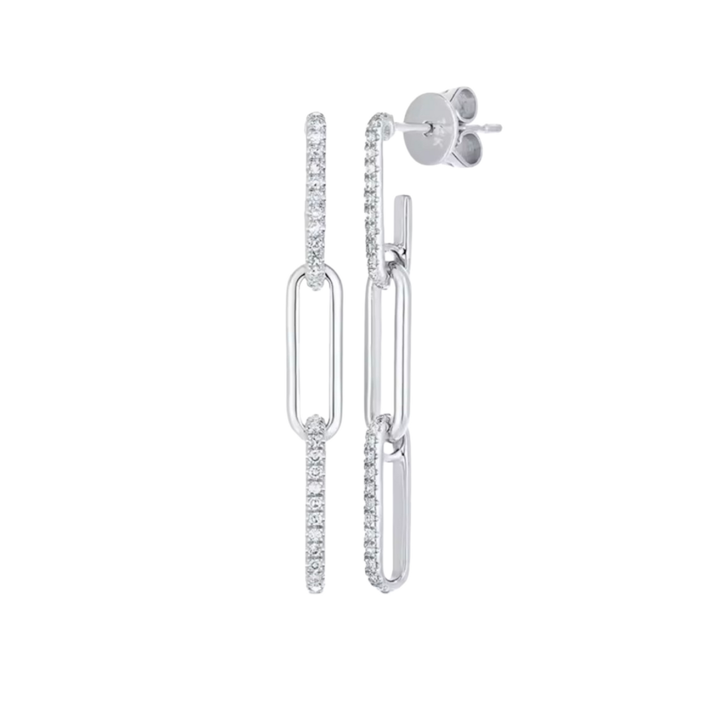 Aros Paper Clip Circones Plata 925 – Aros Geométricos de Diseño Mujer Chile