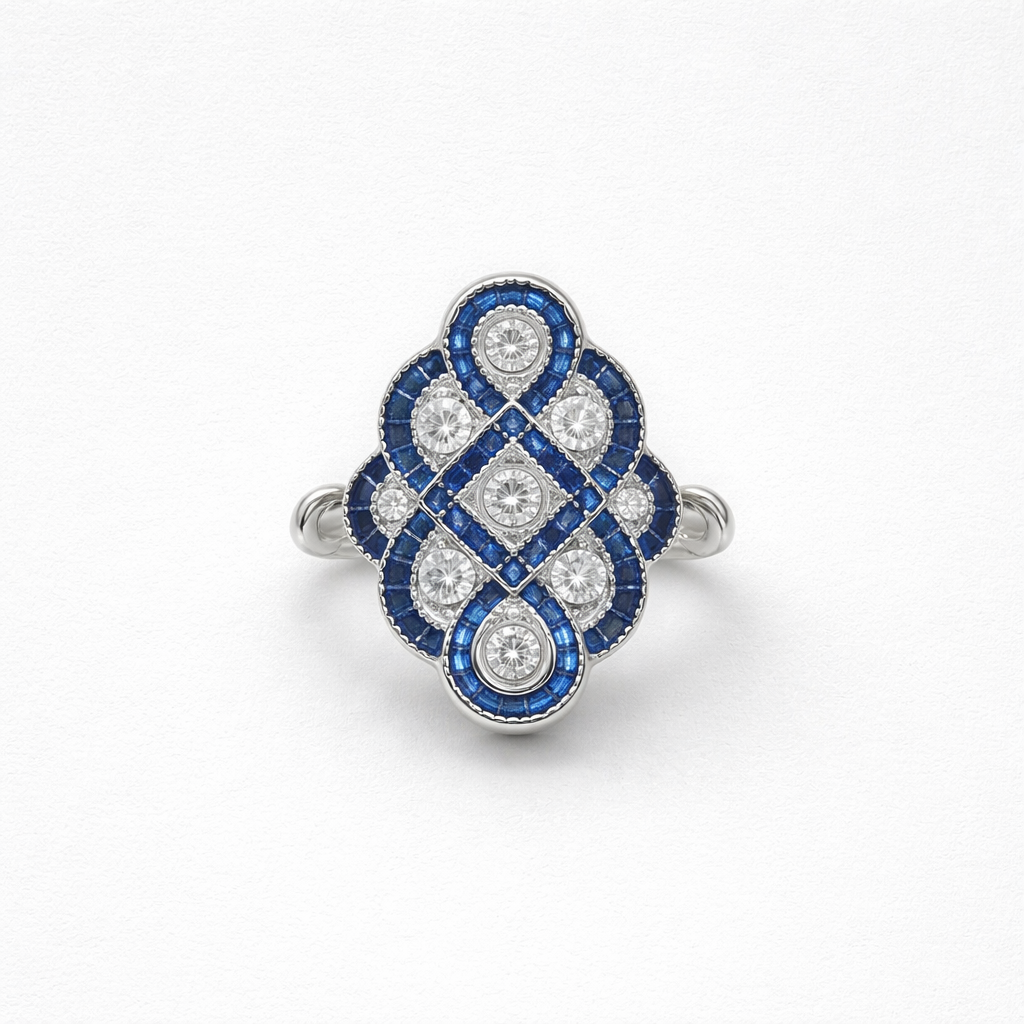 Anillo Vintage Rombo - Baño de Rodio