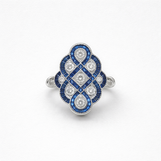 Anillo Vintage Rombo - Baño de Rodio