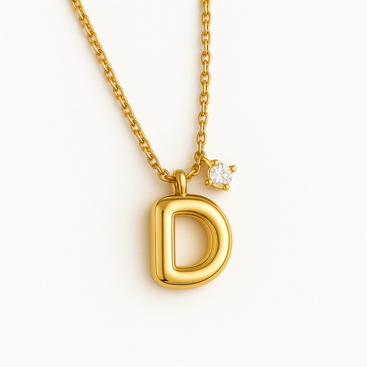 Collares con Inicial Bubble Dorado