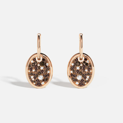 Aros Óvalo Circones Marrón - Baño Rosa Plata 925